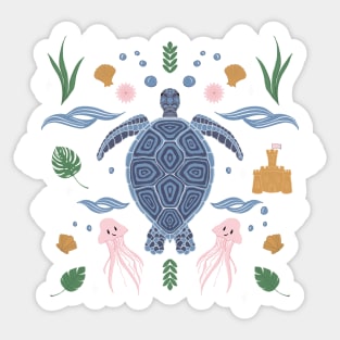 Swimming with the Turtles Sticker